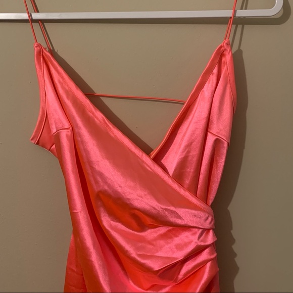 Fashion Nova Pink Satin Mini Dress - Medium - Picture 5 of 7